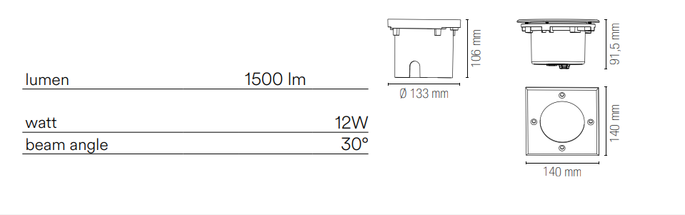 Segnapasso calpestabile incasso IP67 quadrato in acciaio inox luce natura/calda varie dimensioni WALK Segnapasso calpestabile incasso IP67 quadrato in acciaio inox luce natura/calda varie dimensioni WALK